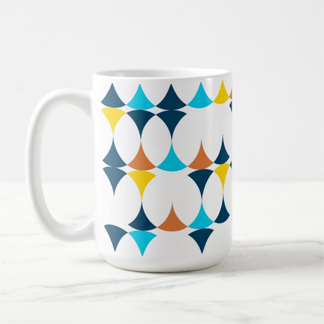 Färgfulla, moderna, coola, trendigets geometriska  kaffemugg (Vänster)