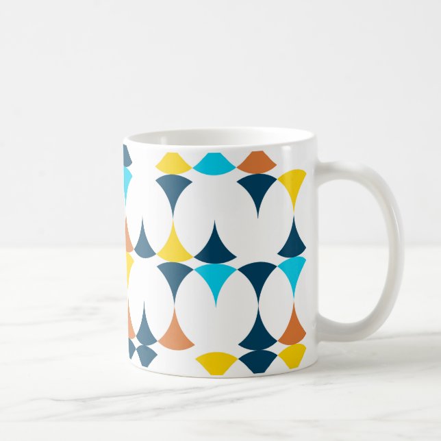 Färgfulla, moderna, coola, trendigets geometriska  kaffemugg (Höger)