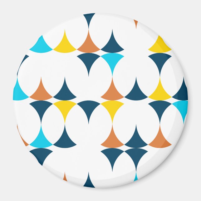 Färgfulla, moderna, coola, trendigets geometriska  magnet (Framsidan)