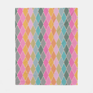 Färgfulla moderna diamantformer Geometric Mönster  Fleecefilt
