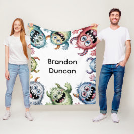 Färgfulla monster 3:e. Födelsedagsfest Gift Fleecefilt