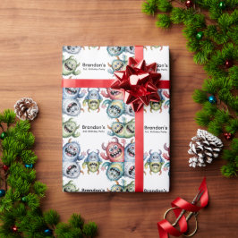 Färgfulla monster 3:e. Födelsedagsfest Presentpapper