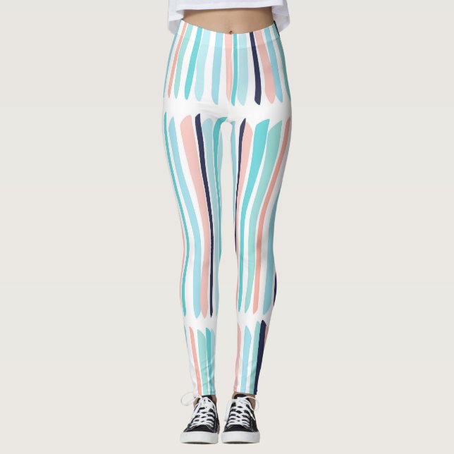 Färgfulla penseldrag: Vintage Scribble. Leggings (Framsida)