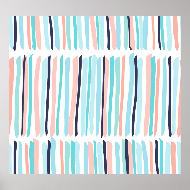 Färgfulla penseldrag: Vintage Scribble. Poster (Framsidan)