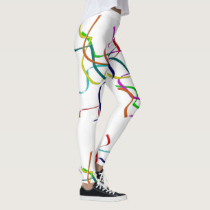 Färgfulla plastiska strömmare leggings