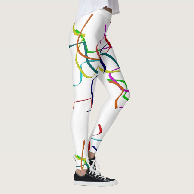 Färgfulla plastiska strömmare leggings (Höger)