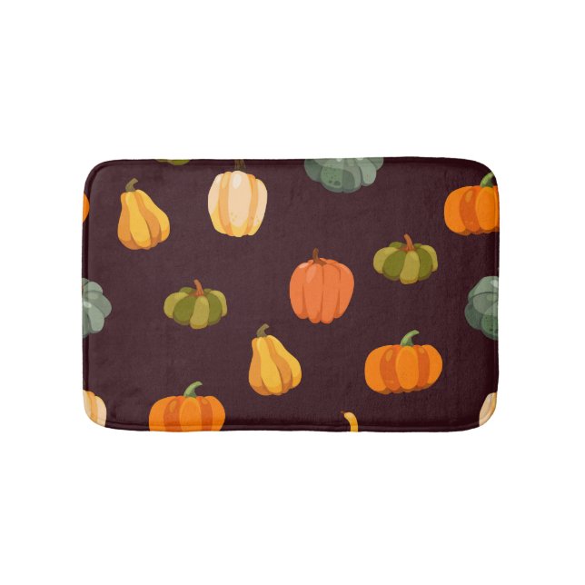 Färgfulla pumpor: Mörk höst Elegance. Badrumsmatta (Framsidan)