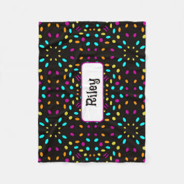 Färgfulla reflexpunkter 80s inspirerade svart fleecefilt