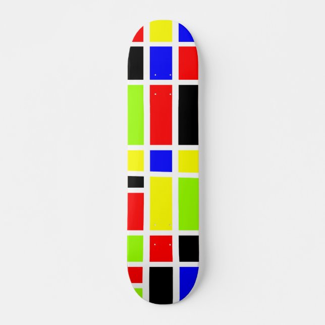 Färgfulla rektanglar 01 skateboard bräda 19,5 cm (Framsida)