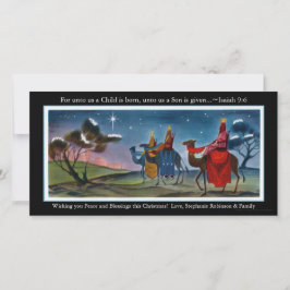 Färgfulla resandepersoner med platt julhälsningsko julkort