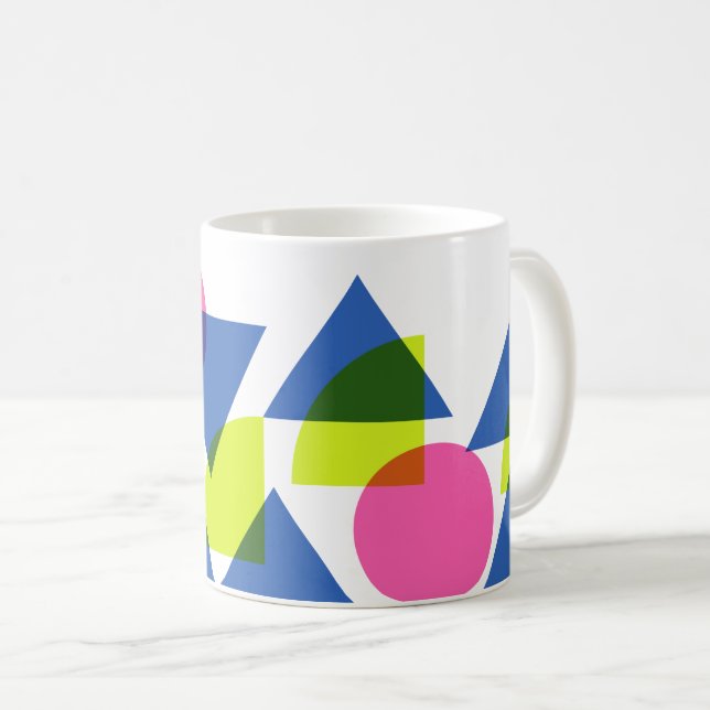 Färgfulla Retro 90s Neon Geometric Shapes Kaffemugg (Framsida höger)
