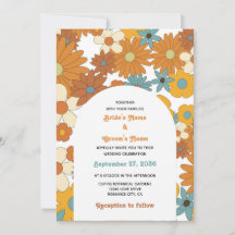 Färgfulla Retro Flowers 60:s 70's Arch Bröllop