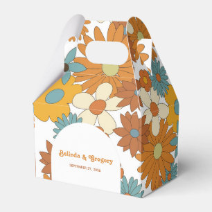 Färgfulla Retro Flowers 60:s 70's Arch Bröllop Presentaskar