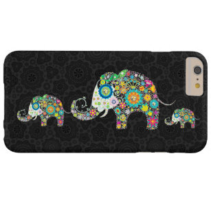 Färgfulla Retro Flowers Elephant Family Barely There iPhone 6 Plus Skal