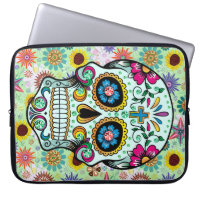 Färgfulla Retro Flowers Skull 2