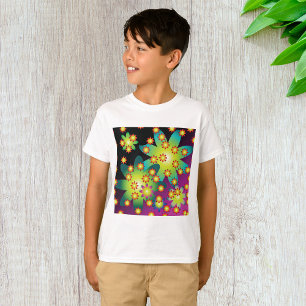 Färgfulla Retro Flowers T Shirt