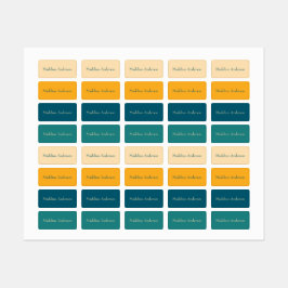 Färgfulla Retro Kids Namn-etiketter för kläder Klistermärke