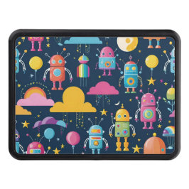 Färgfulla Retro Robots Dragkroksskydd