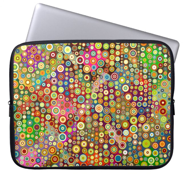 Färgfulla Retro Spots + din idé Laptop Fodral (Framsidan)
