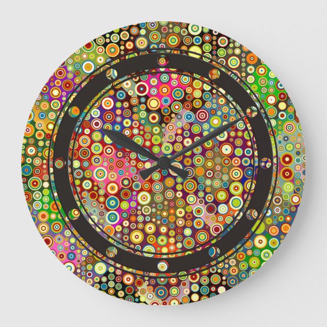 Färgfulla Retro Spots + din idé Stor Klocka (Framsida)