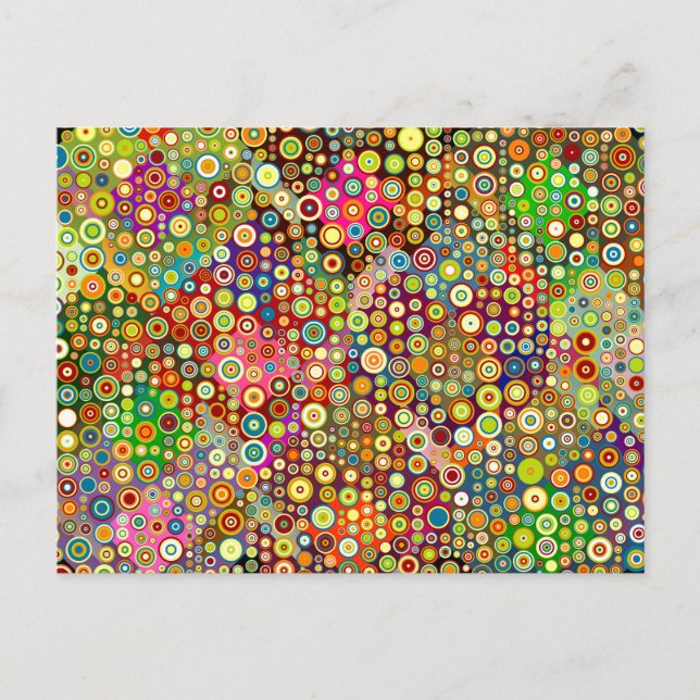 Färgfulla Retro Spots + din idé Vykort (Framsida)