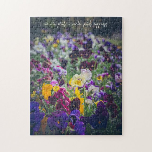 Färgfulla rutor i blomning i land-trädgården pussel (Vertikal)