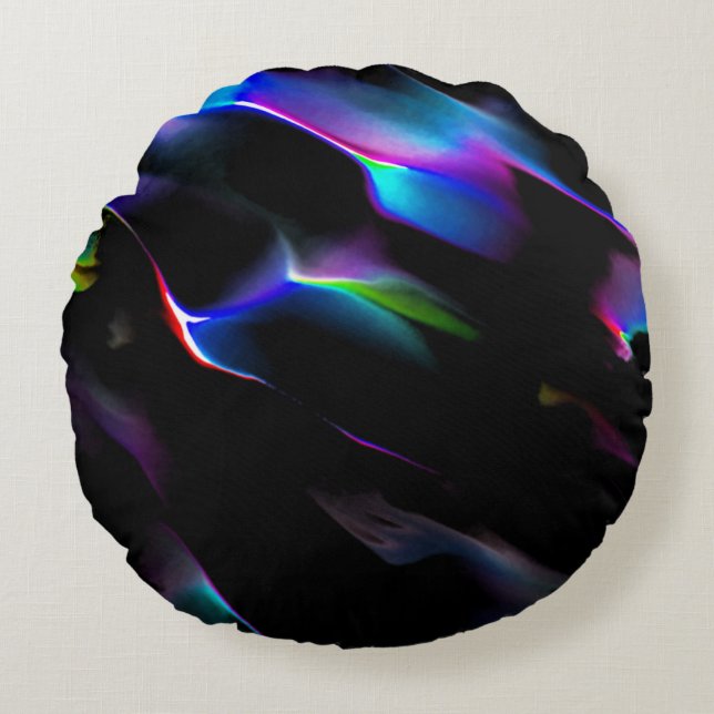 Färgfulla sanddyner under mörker under natten rund kudde (Framsidan)