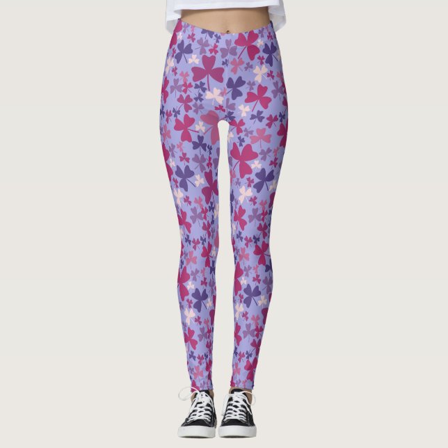 Färgfulla Shamrocks Leggings (Framsida)