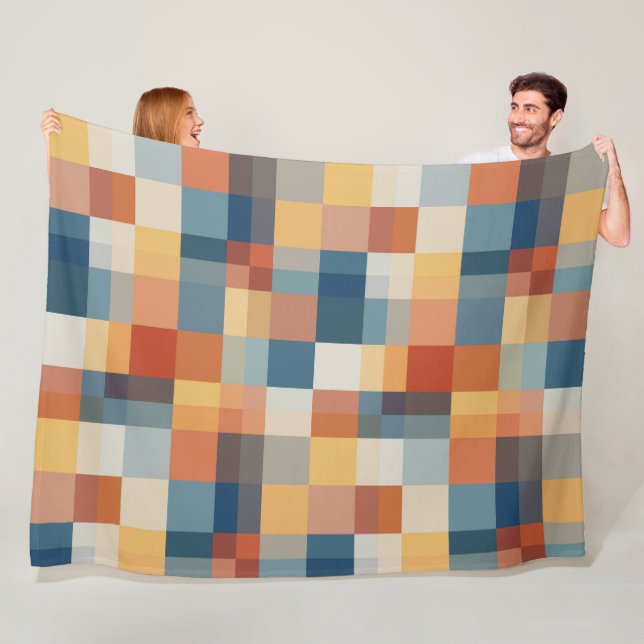 Färgfulla slumpmässiga geometriska former mönster fleecefilt (På plats)