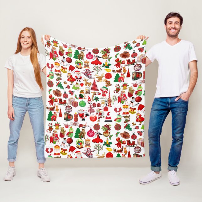 Färgfulla symboler Juldagen Inslag Winter Elegant Fleecefilt (På plats)