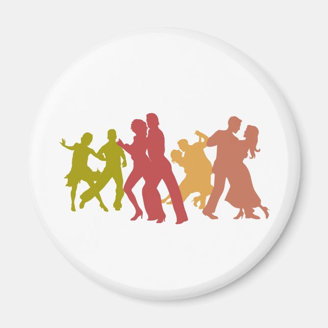 Färgfulla Tango Dancers Magnet (Framsidan)