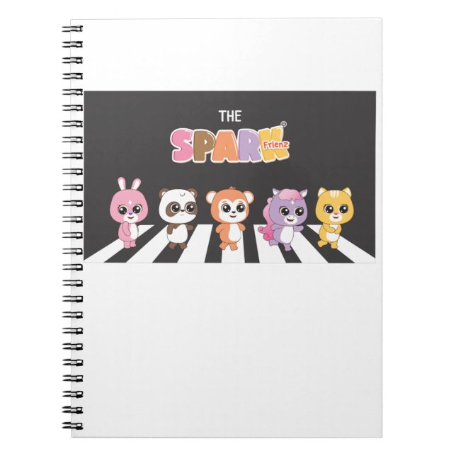 Färgfulla tecken Spiral Fotopatbok för bärbara dat Anteckningsbok (Framsidan)