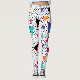 Färgfulla trianglar 80s stil leggings