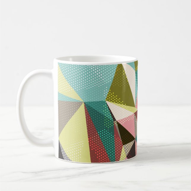 Färgfulla trianglar, Abstraktens geometriska forme Kaffemugg (Vänster)