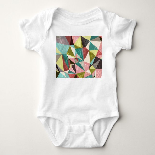 Färgfulla trianglar, Abstraktens geometriska forme T Shirt (Framsida)
