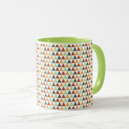 Färgfulla trianglar faller under geometrisk mugg