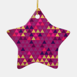 Färgfulla trianglar julgransprydnad keramik