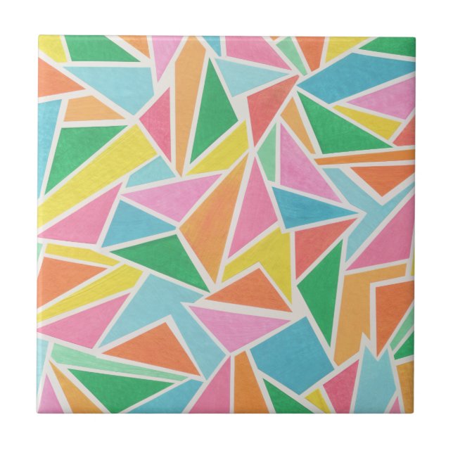 Färgfulla trianglar kakelplatta (Framsidan)