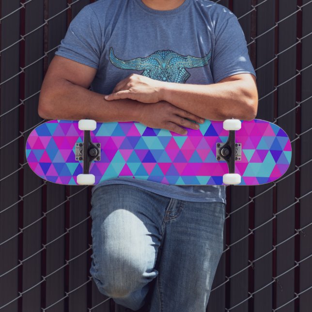 Färgfulla trianglar mini skateboard bräda 18,5 cm (Utomhus 3)