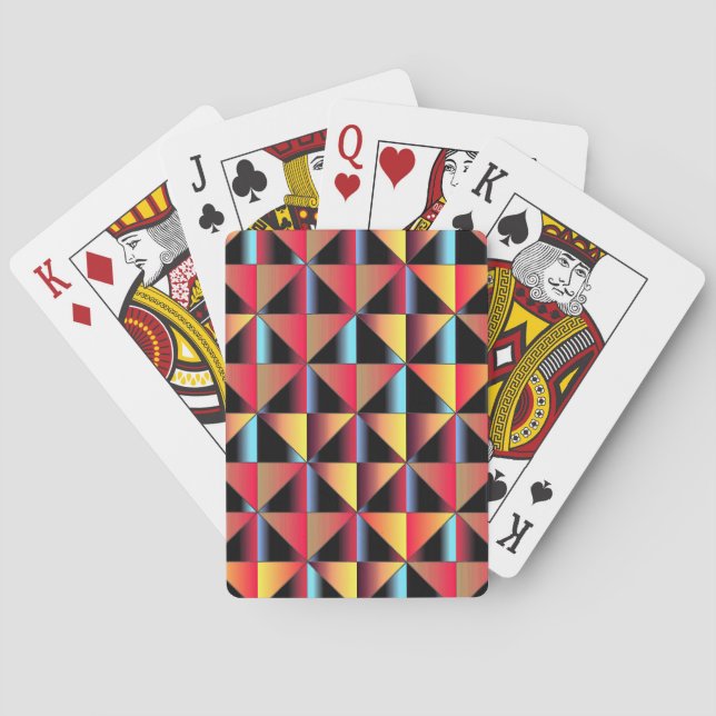 Färgfulla trianglar spelkort (Baksidan)