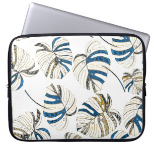 Färgfulla tropiska löv, moderna mönster. laptop fodral