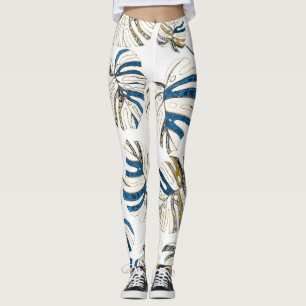Färgfulla tropiska löv, moderna mönster. leggings
