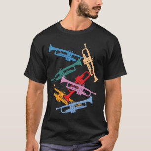 Färgfulla trumpetter tee shirt