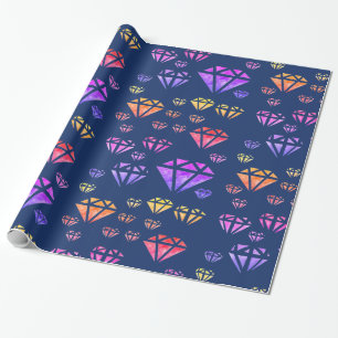 Färgfulla vattenfärgsdiamanter Papper omformning a Presentpapper