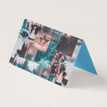 Färgfullt Aqua & Rosa julklapp, vikt kort