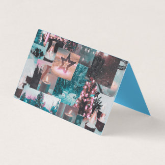 Färgfullt Aqua & Rosa julklapp, vikt kort