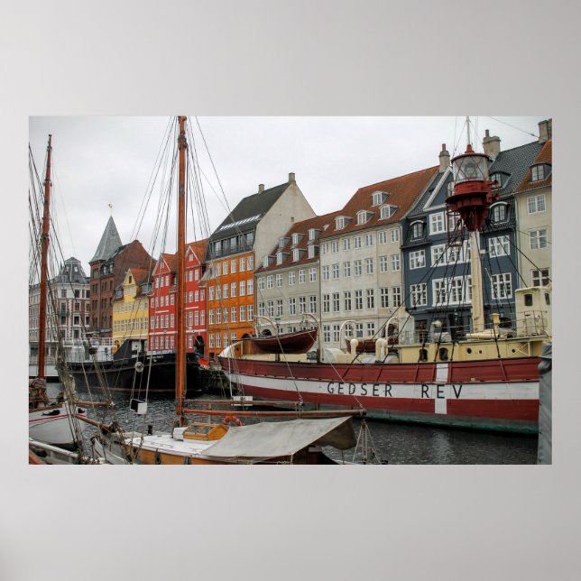 FÄRGFULLT BYGGNAD BÄST FLODEN POSTER (Framsidan)