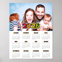 Färgfullt familjefoto 2023-kalender poster