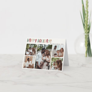 Färgfullt Festive Glad helg, fem foto med fem foto Helgkort