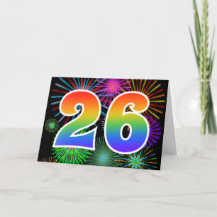 Färgfullt Fireworks + Rainbow Mönster "26" Händels Kort
